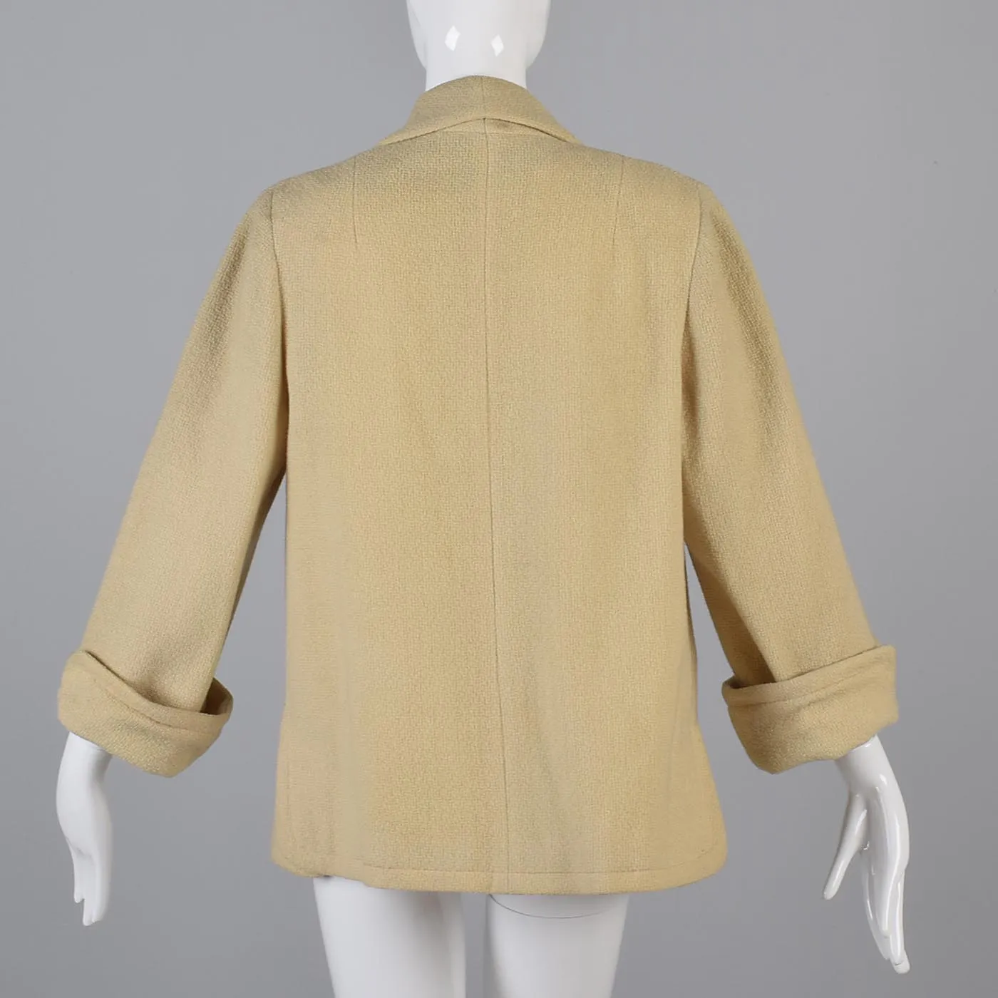 1940s Clutch Coat with Beaded Lapels