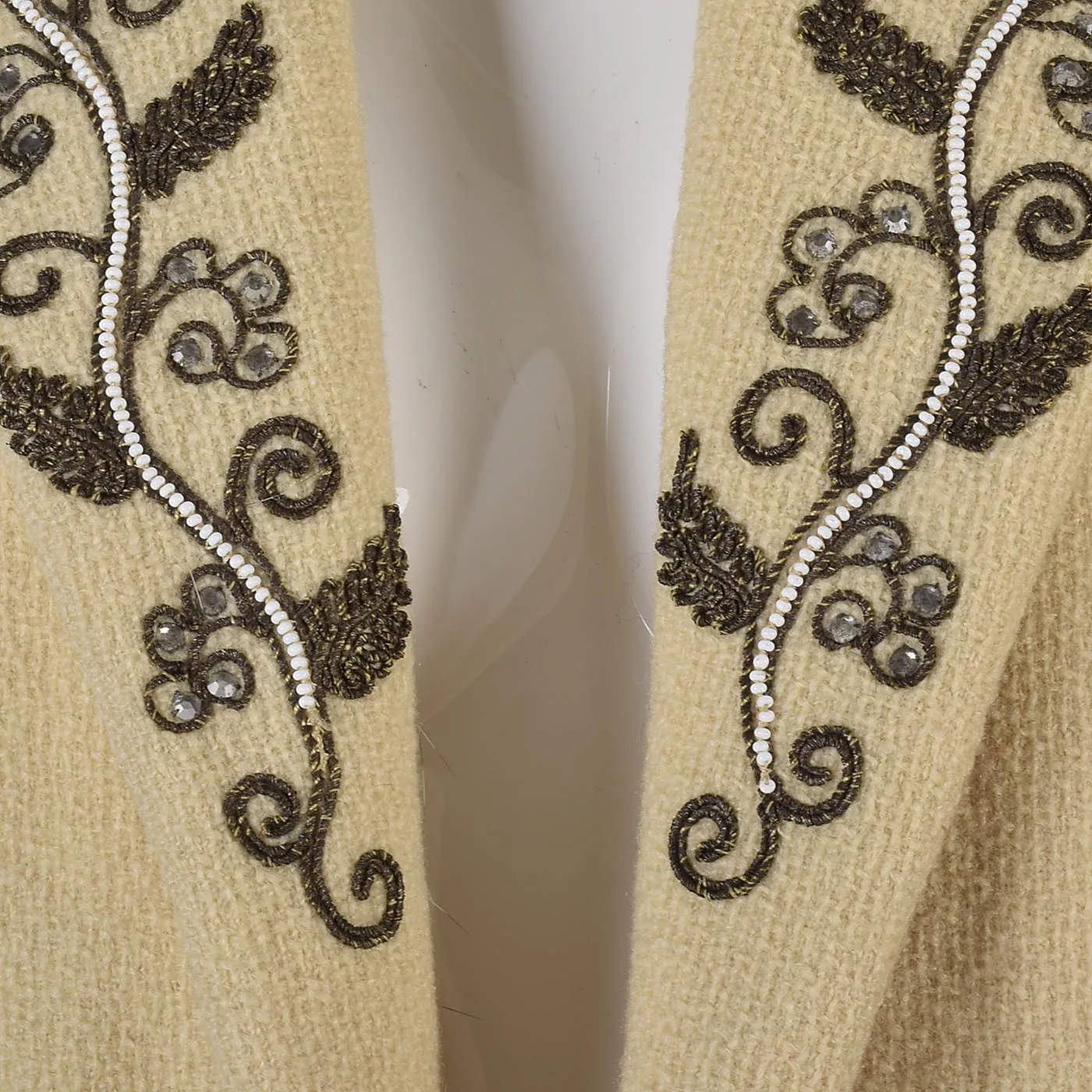 1940s Clutch Coat with Beaded Lapels