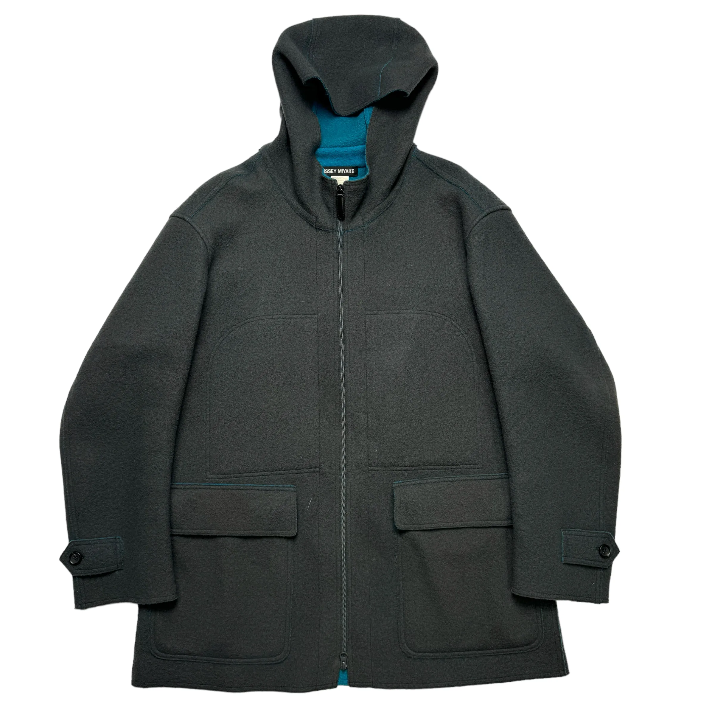 2004 Issey Miyake Wool Two-Tone Coat