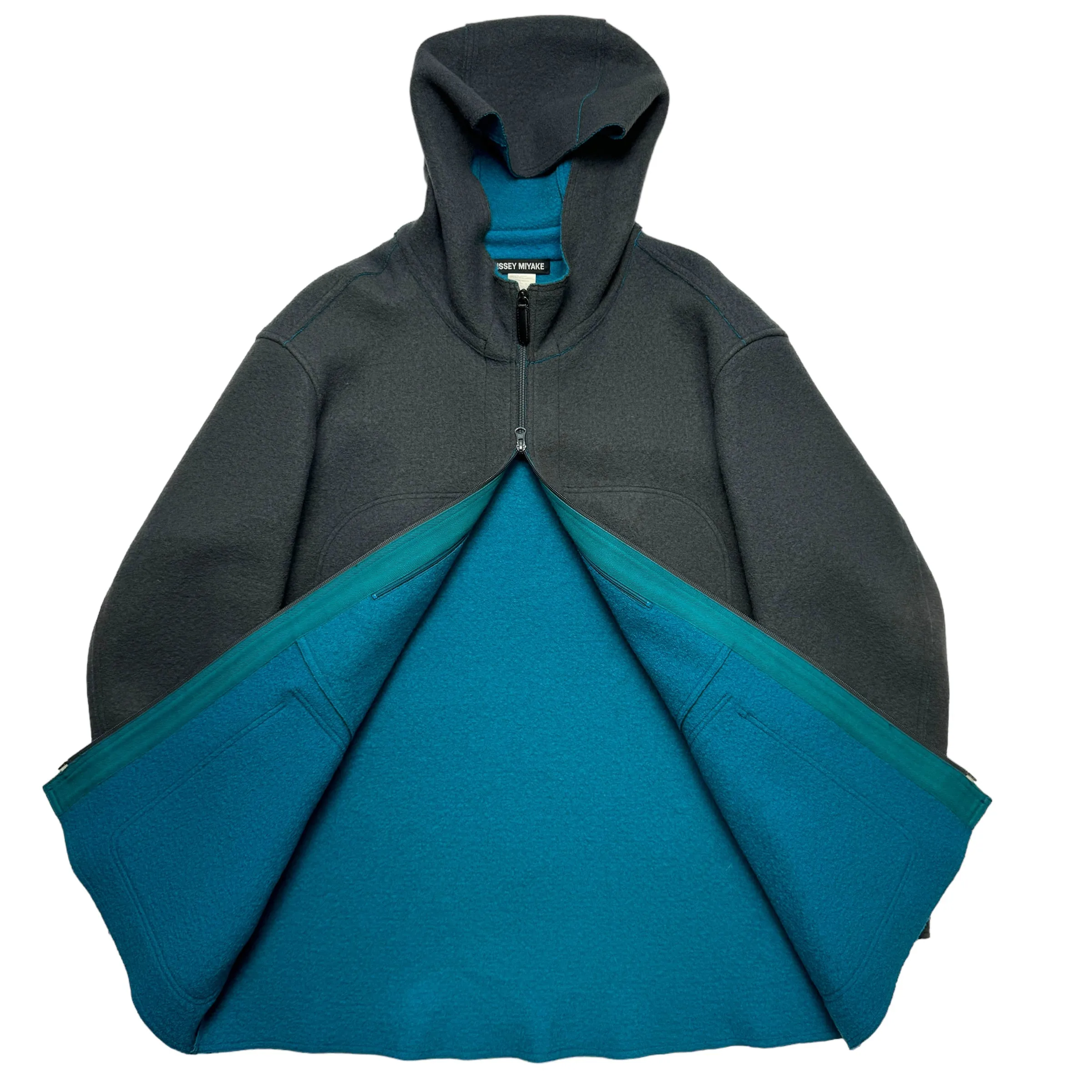2004 Issey Miyake Wool Two-Tone Coat