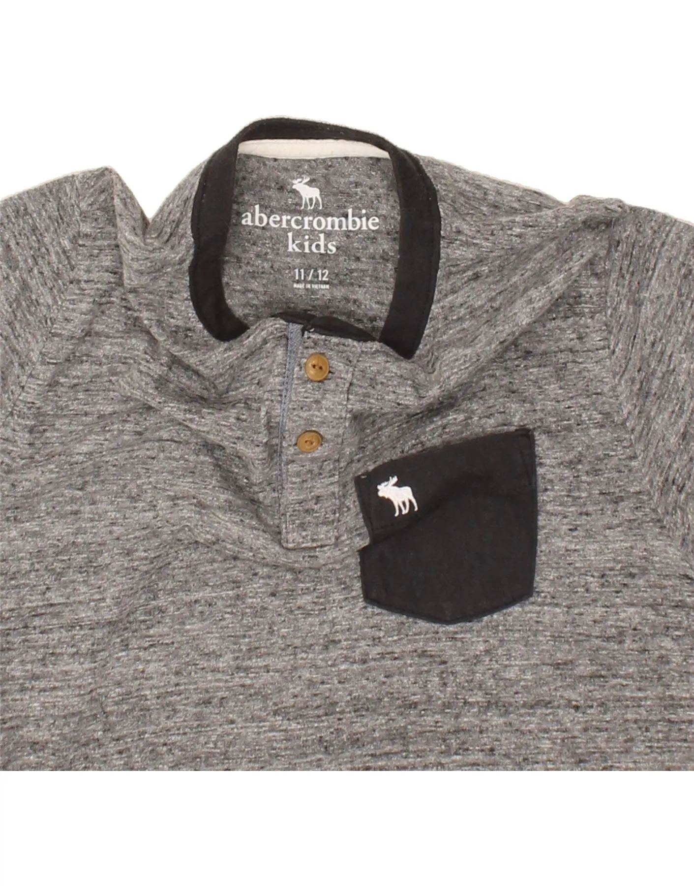ABERCROMBIE & FITCH Boys T-Shirt Top 11-12 Years Grey Flecked Cotton
