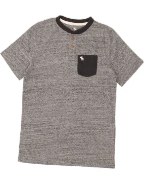 ABERCROMBIE & FITCH Boys T-Shirt Top 11-12 Years Grey Flecked Cotton