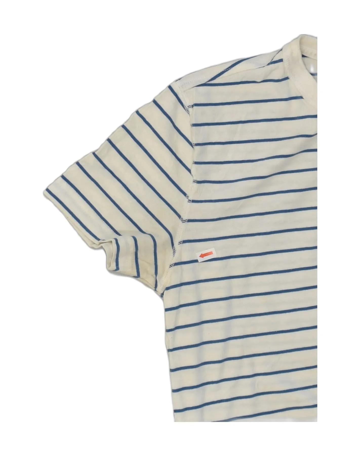 ABERCROMBIE & FITCH Mens T-Shirt Top XS Off White Striped Cotton