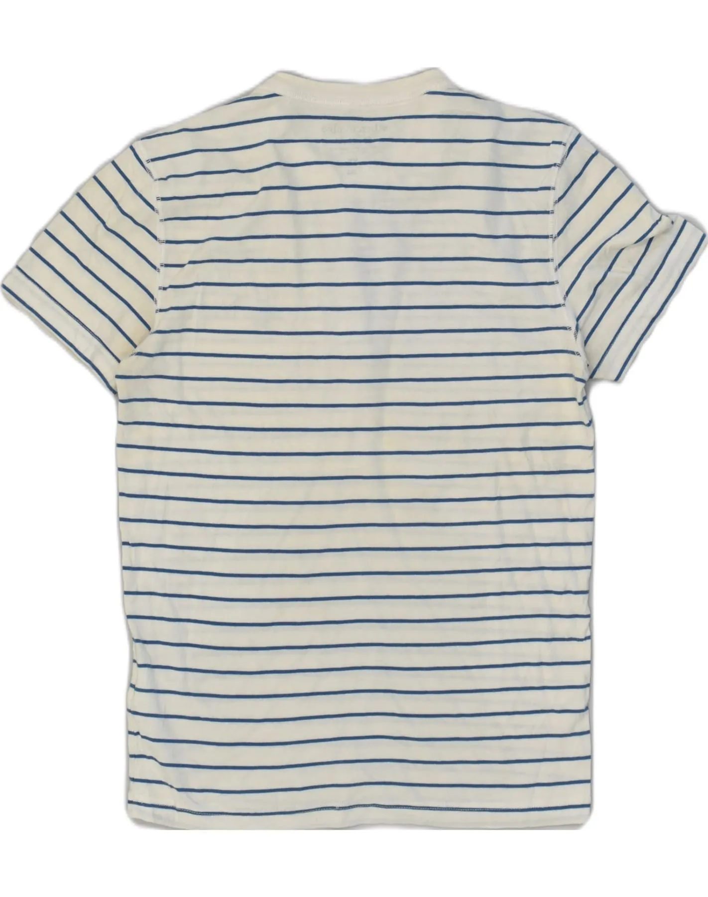 ABERCROMBIE & FITCH Mens T-Shirt Top XS Off White Striped Cotton