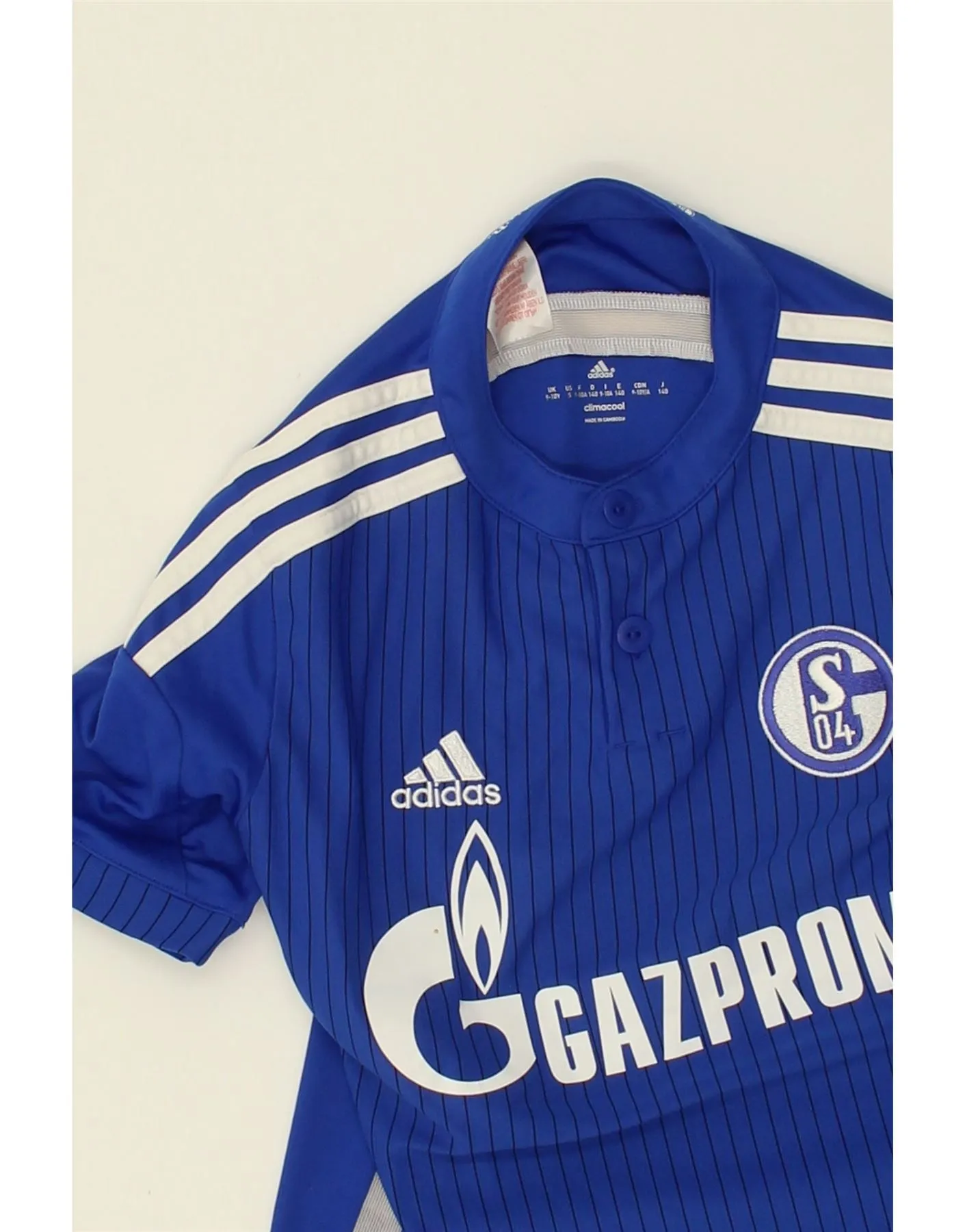 ADIDAS Boys Climacool Graphic T-Shirt Top 9-10 Years Blue Striped