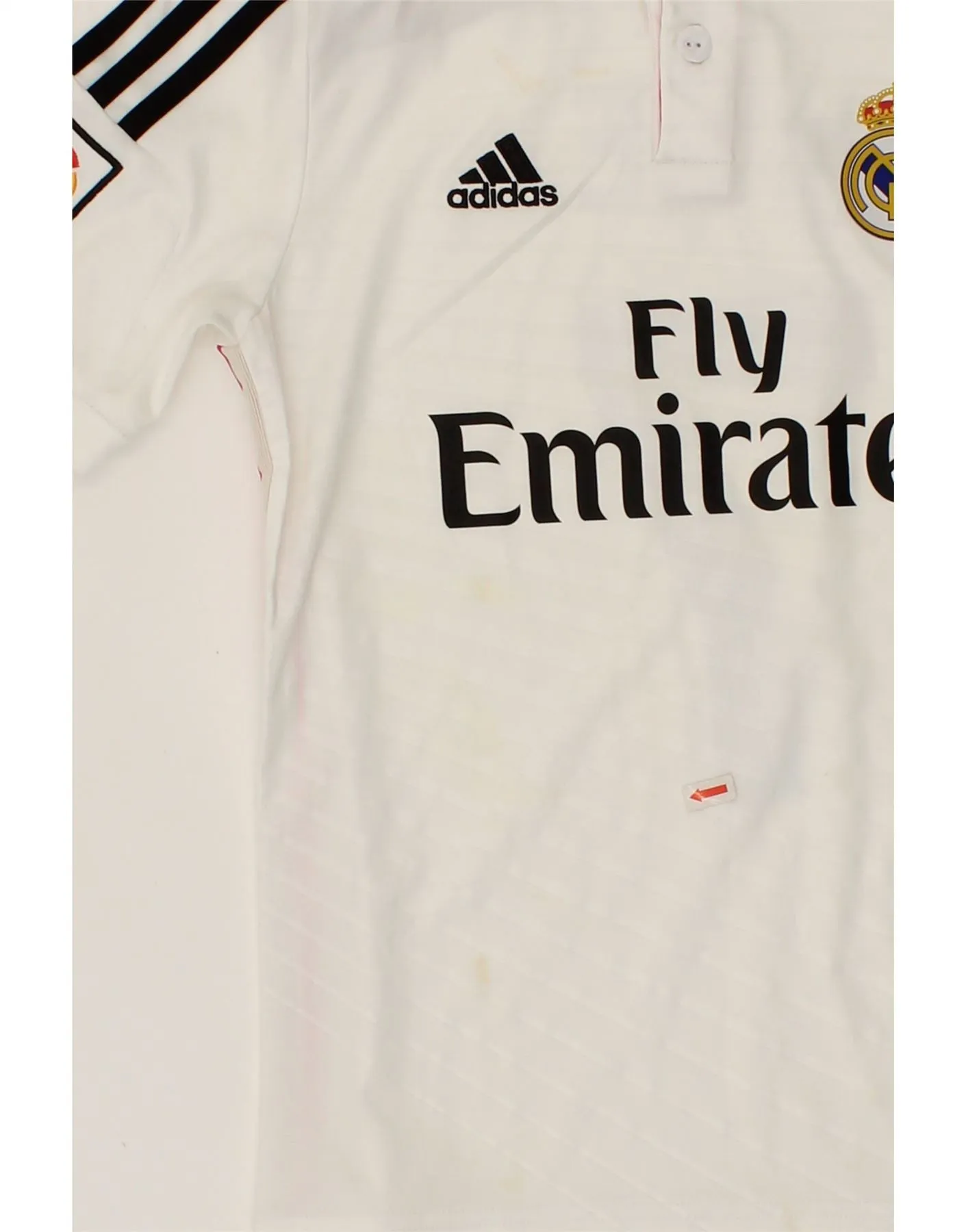 ADIDAS Boys Real Madrid Graphic T-Shirt Top 11-12 Years White Polyester