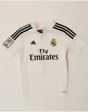 ADIDAS Boys Real Madrid Graphic T-Shirt Top 11-12 Years White Polyester