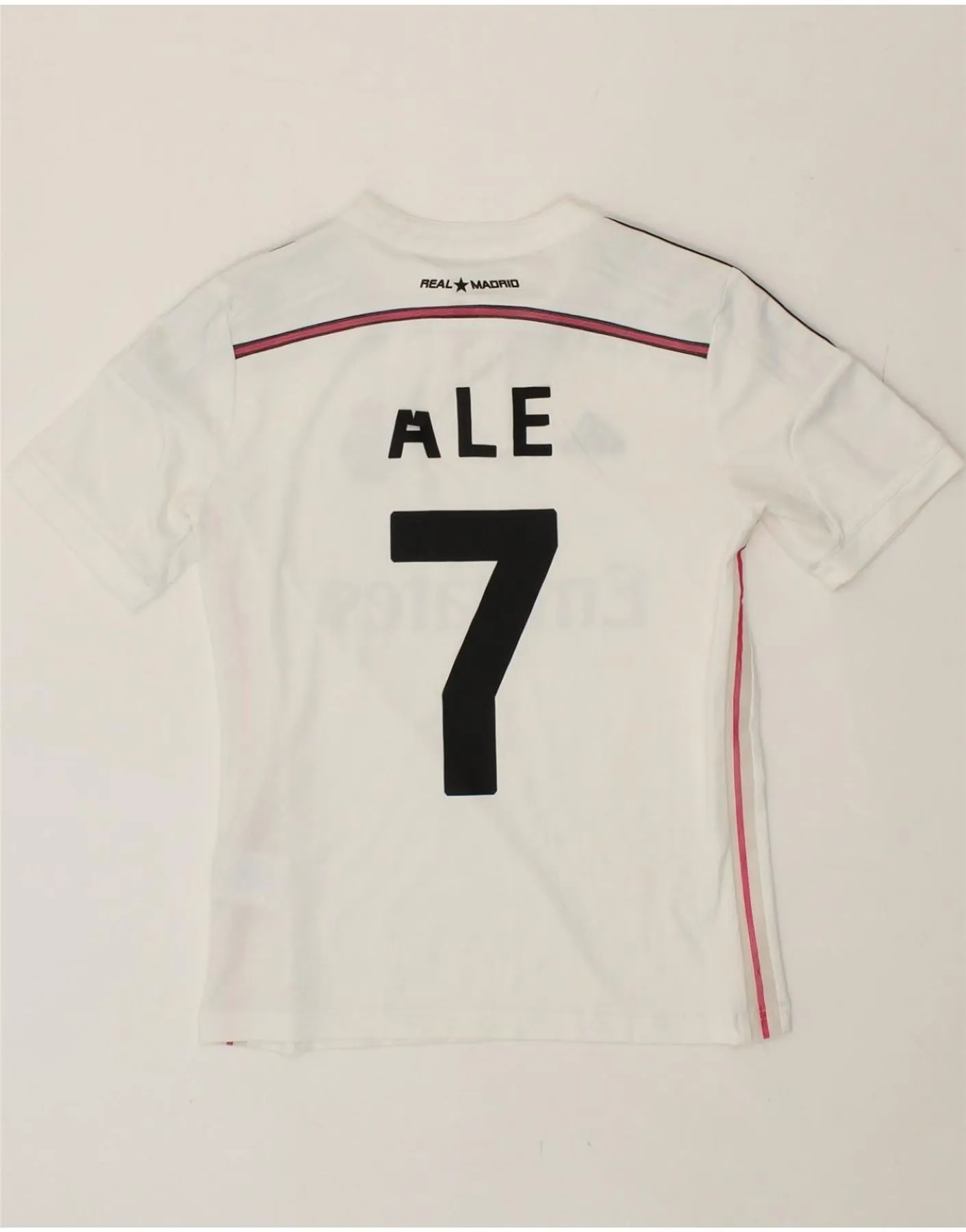 ADIDAS Boys Real Madrid Graphic T-Shirt Top 11-12 Years White Polyester