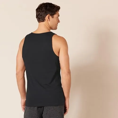Amazon Essentials Men's Slim-Fit Tank Top, Black, Small