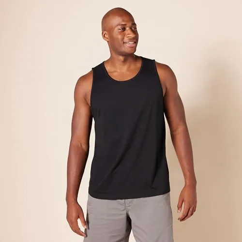 Amazon Essentials Men's Slim-Fit Tank Top, Black, Small