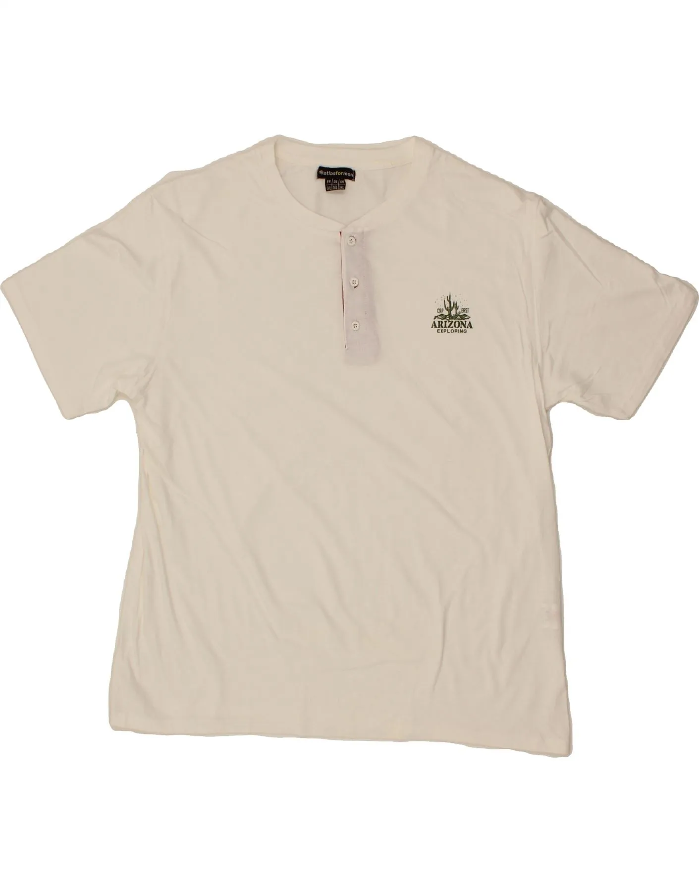 ATLAS FOR MEN Mens T-Shirt Top 2XL White Cotton
