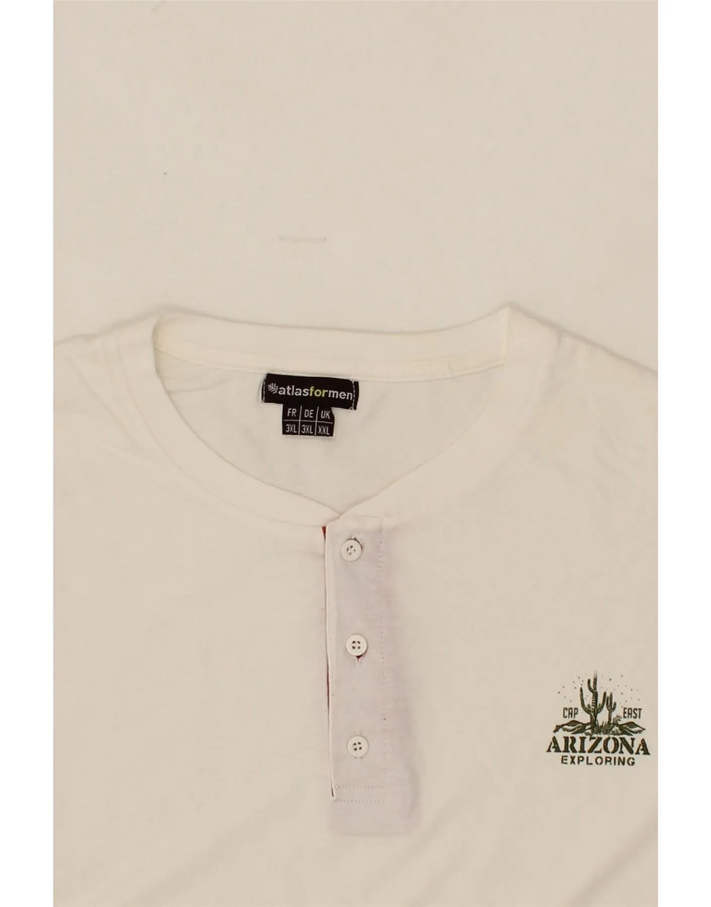 ATLAS FOR MEN Mens T-Shirt Top 2XL White Cotton