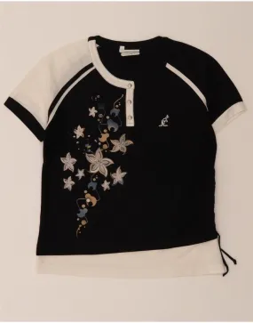 AUSTRALIAN L'ALPINA Womens T-Shirt Top IT 44 Medium Black Colourblock