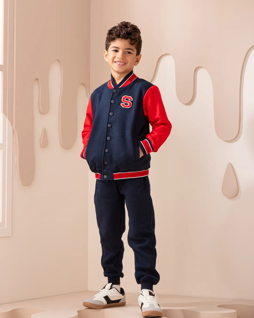 Baseball Jacket with sweatpants بيجاما اولادي بكباسين
