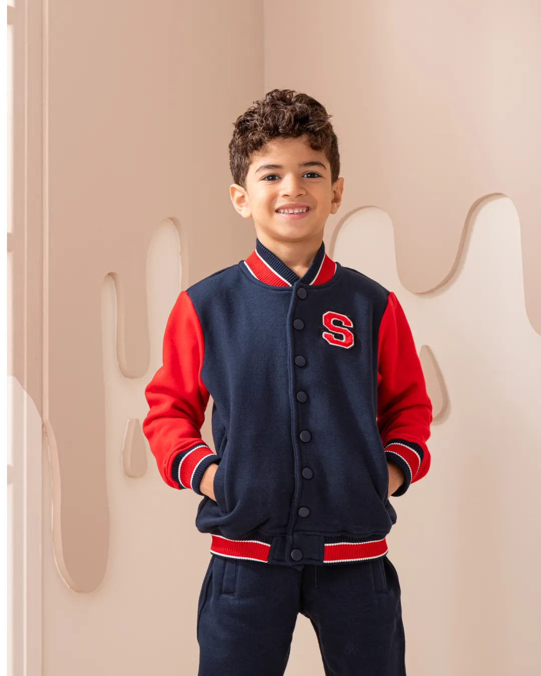 Baseball Jacket with sweatpants بيجاما اولادي بكباسين