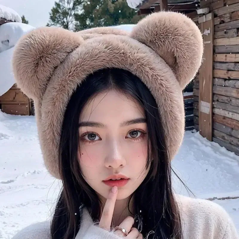 Bear Earmuffs Cartoon Little Bear Warm Earmuffs for Girls Winter