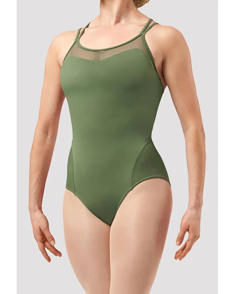 Bloch Willow Mesh Scoop Neck Lace Print Double Strap Camisole Leotard - TWL0257 Girls