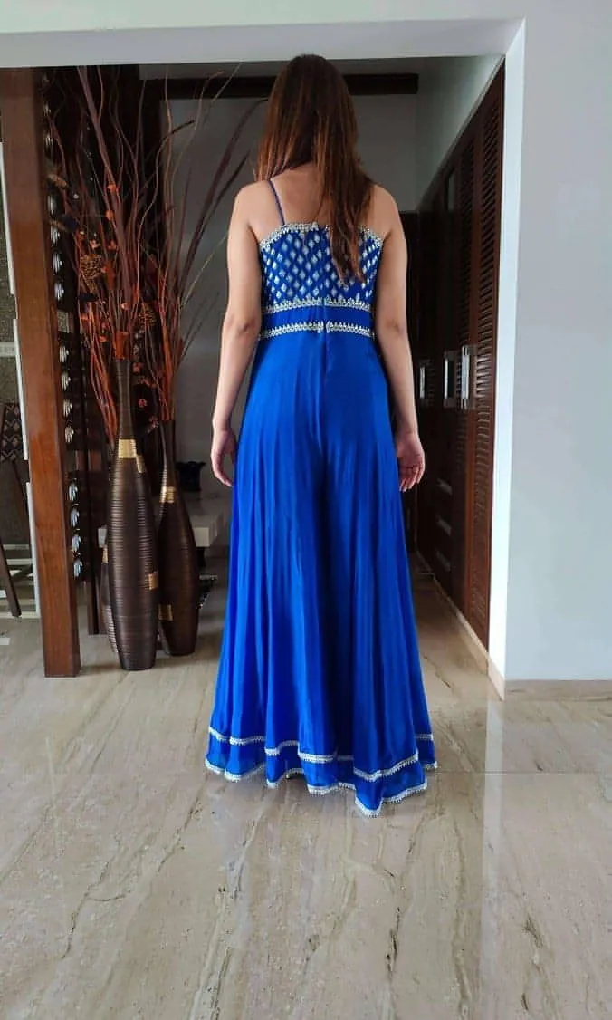 Blue Chiffon Jumpsuit