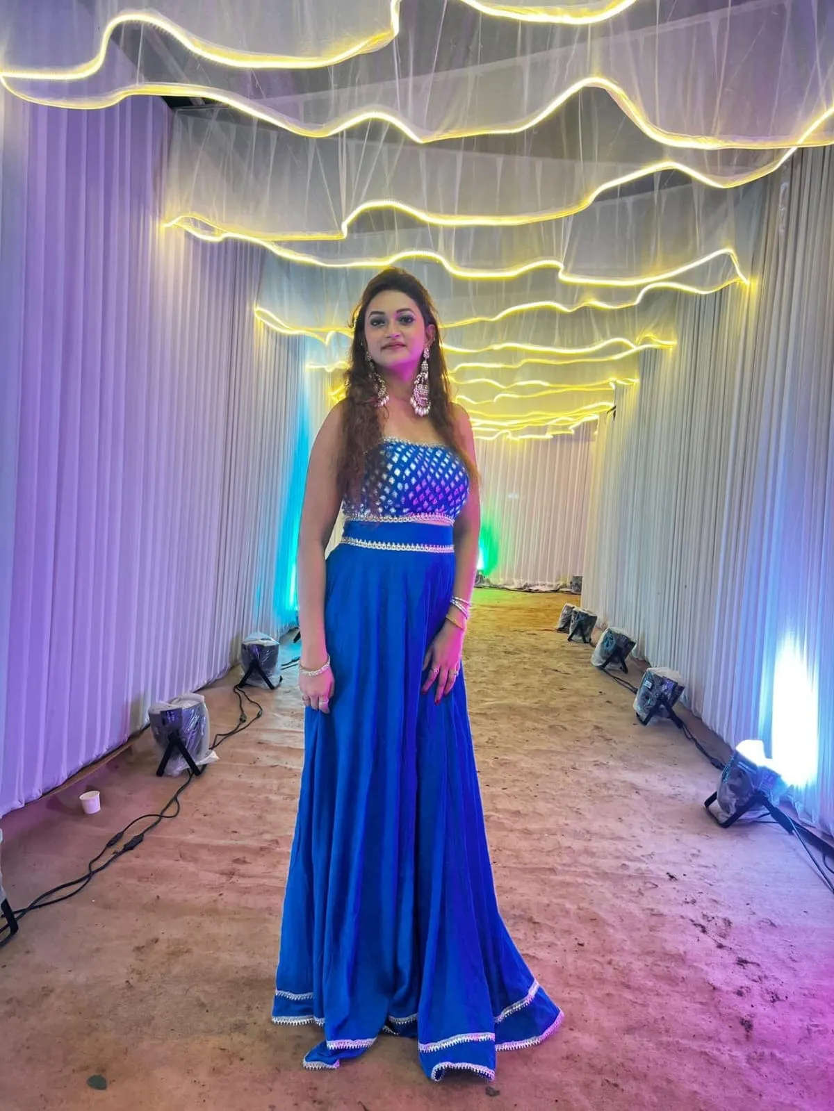 Blue Chiffon Jumpsuit