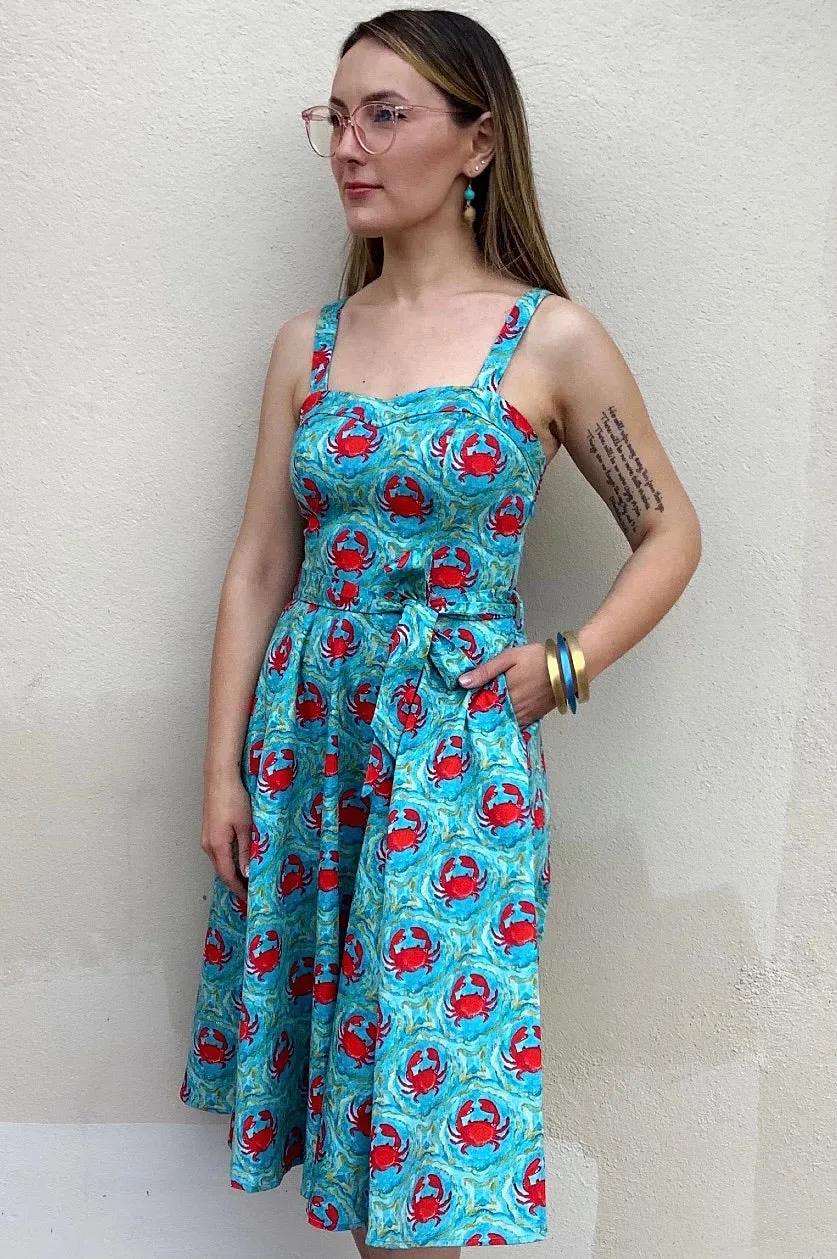 Blue Crab Swing Dress