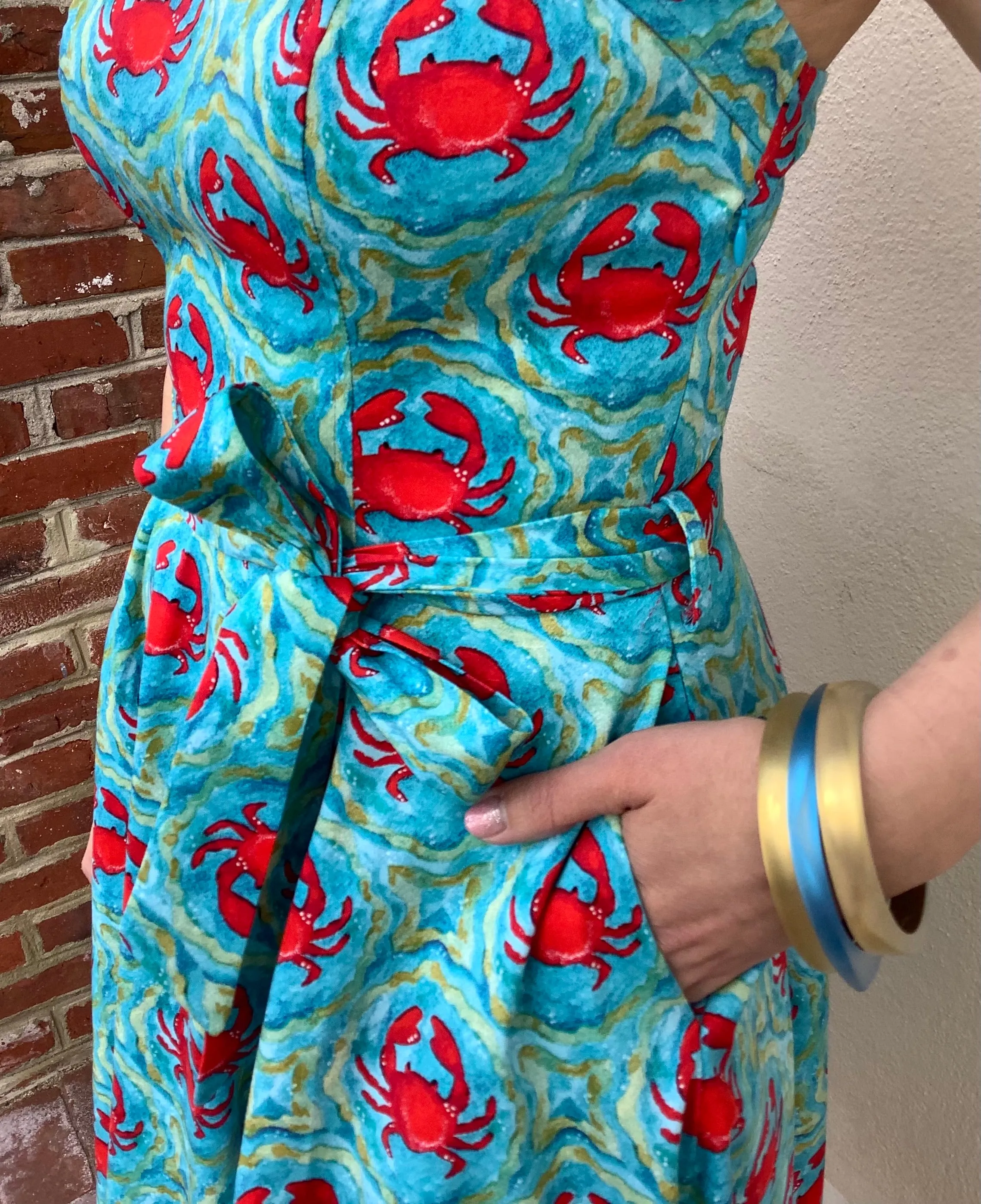 Blue Crab Swing Dress