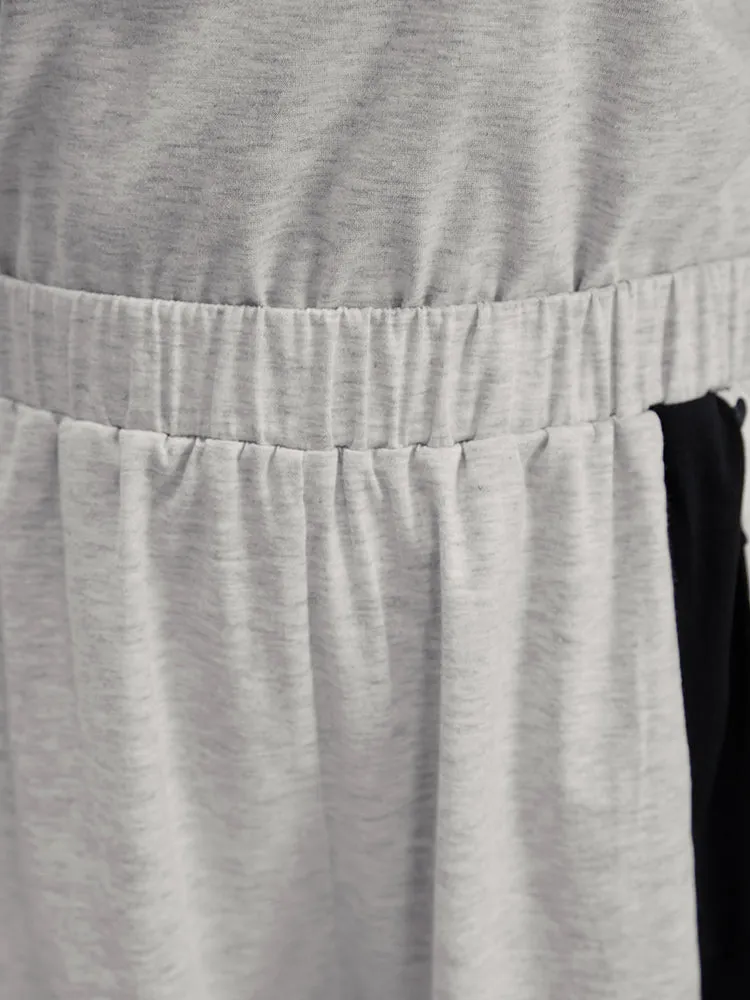 Contrast Patchwork Elastic Waist Sleep Shorts