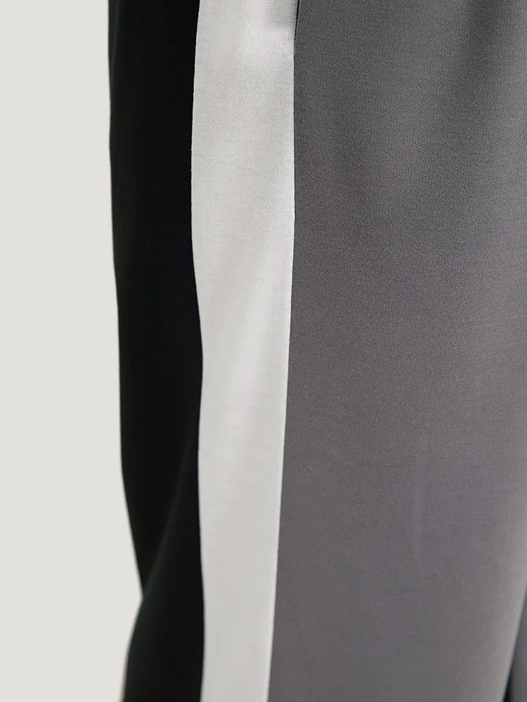 Contrast Patchwork Pocket  High Rise Sweatpants