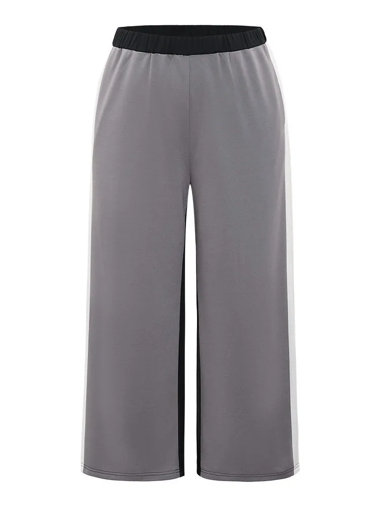 Contrast Patchwork Pocket  High Rise Sweatpants