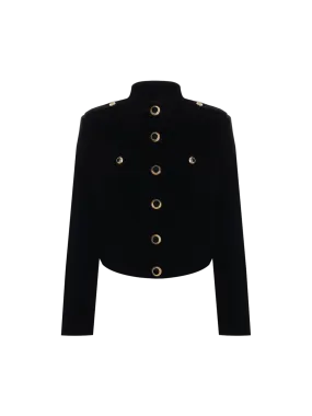 Cropped Velvet Blazer