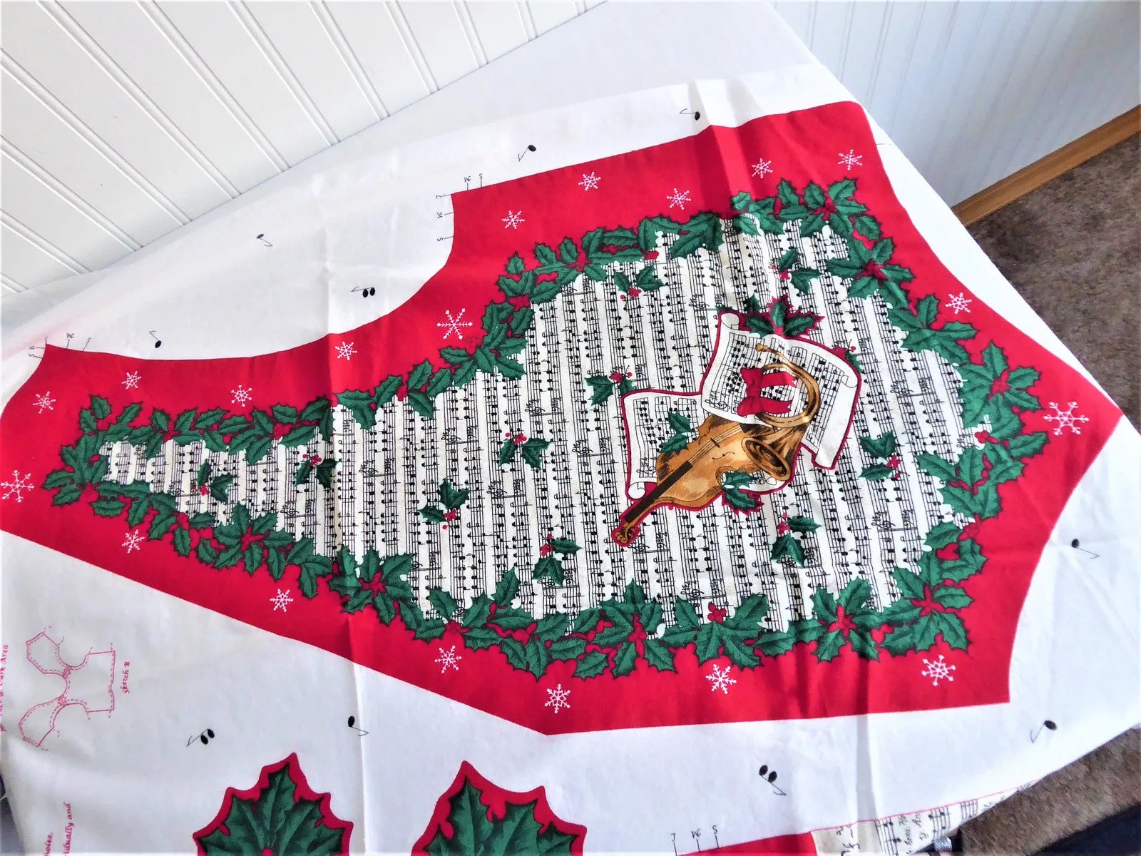 Cut And Sew Christmas Vest Panel Holiday Harmony Music Fabric Traditions 1 Panel