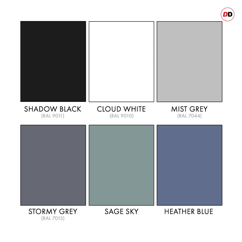 EasiKit Internal Door and Frame Kit - Brooklyn 4 Pane Solid Wood Internal Door - Premium Primed - Colour & Glass Options