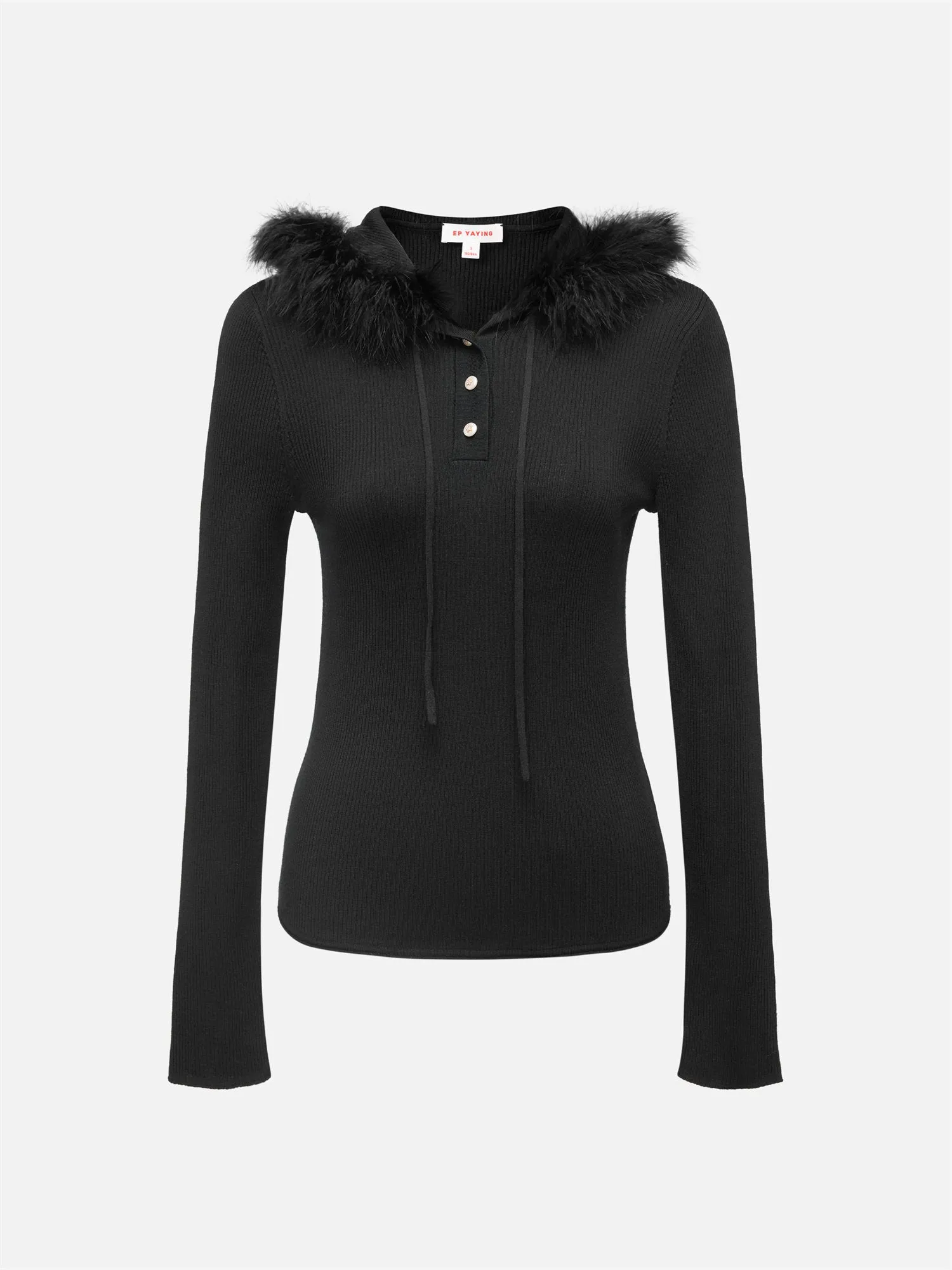 EP YAYING Slim Fit Pure Wool Knitted Sweater