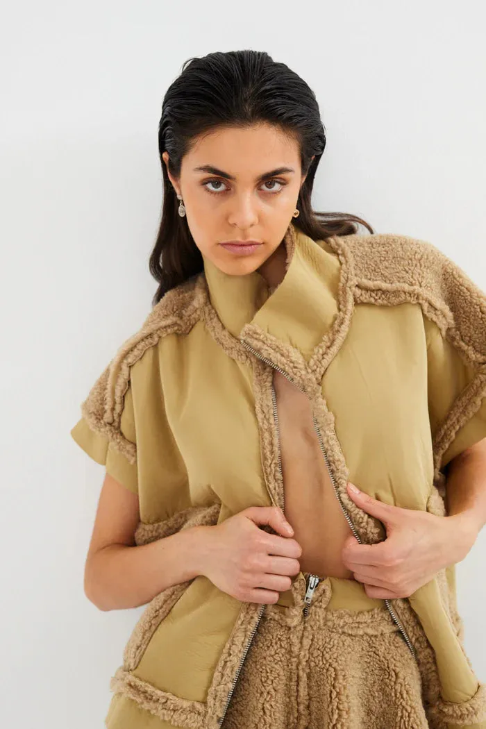 Faux Shearling Tunic Vest