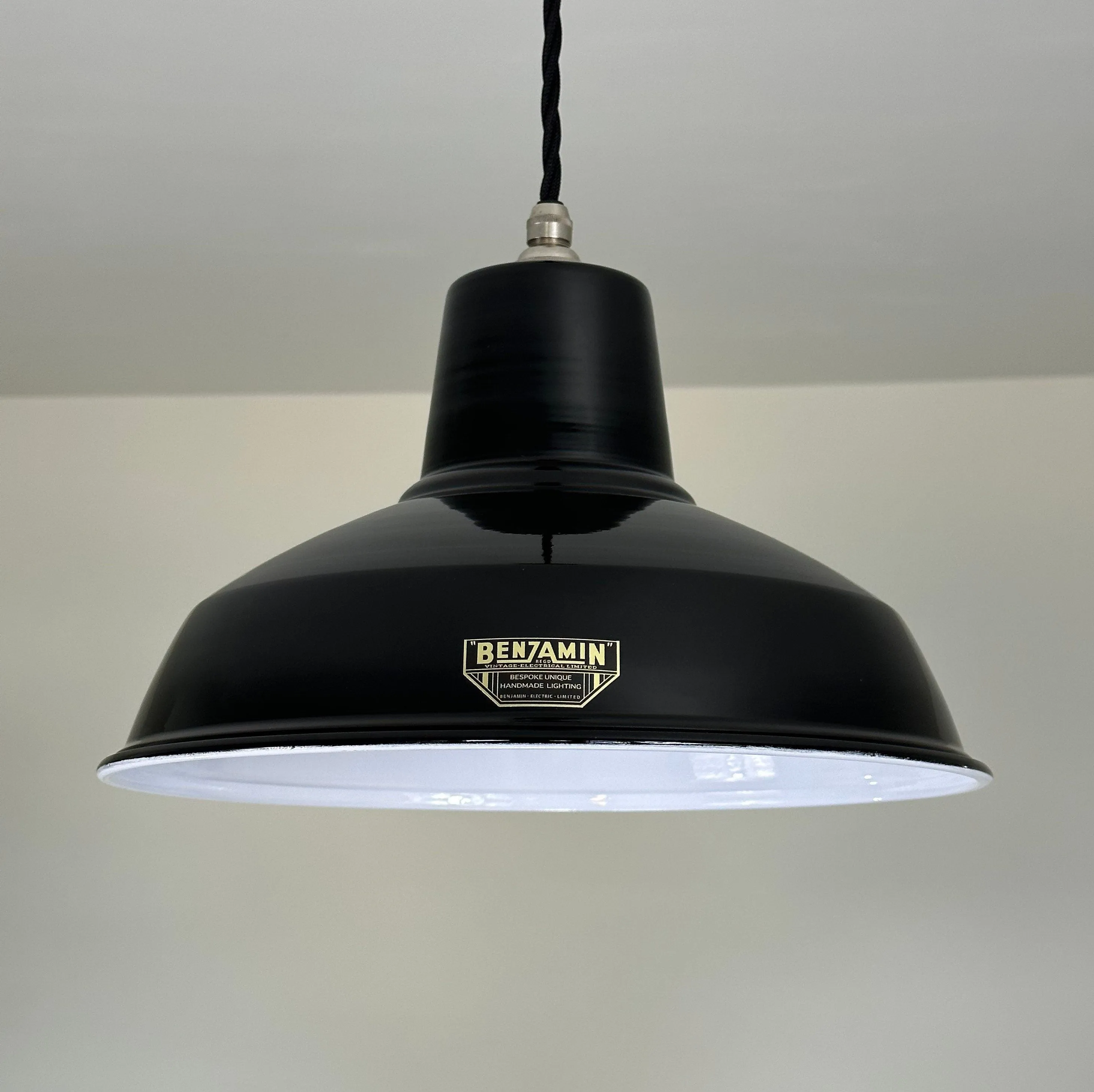 Filby ~ Midnight Black Solid Shade Pendant Set Light ~ 12.5 Inch