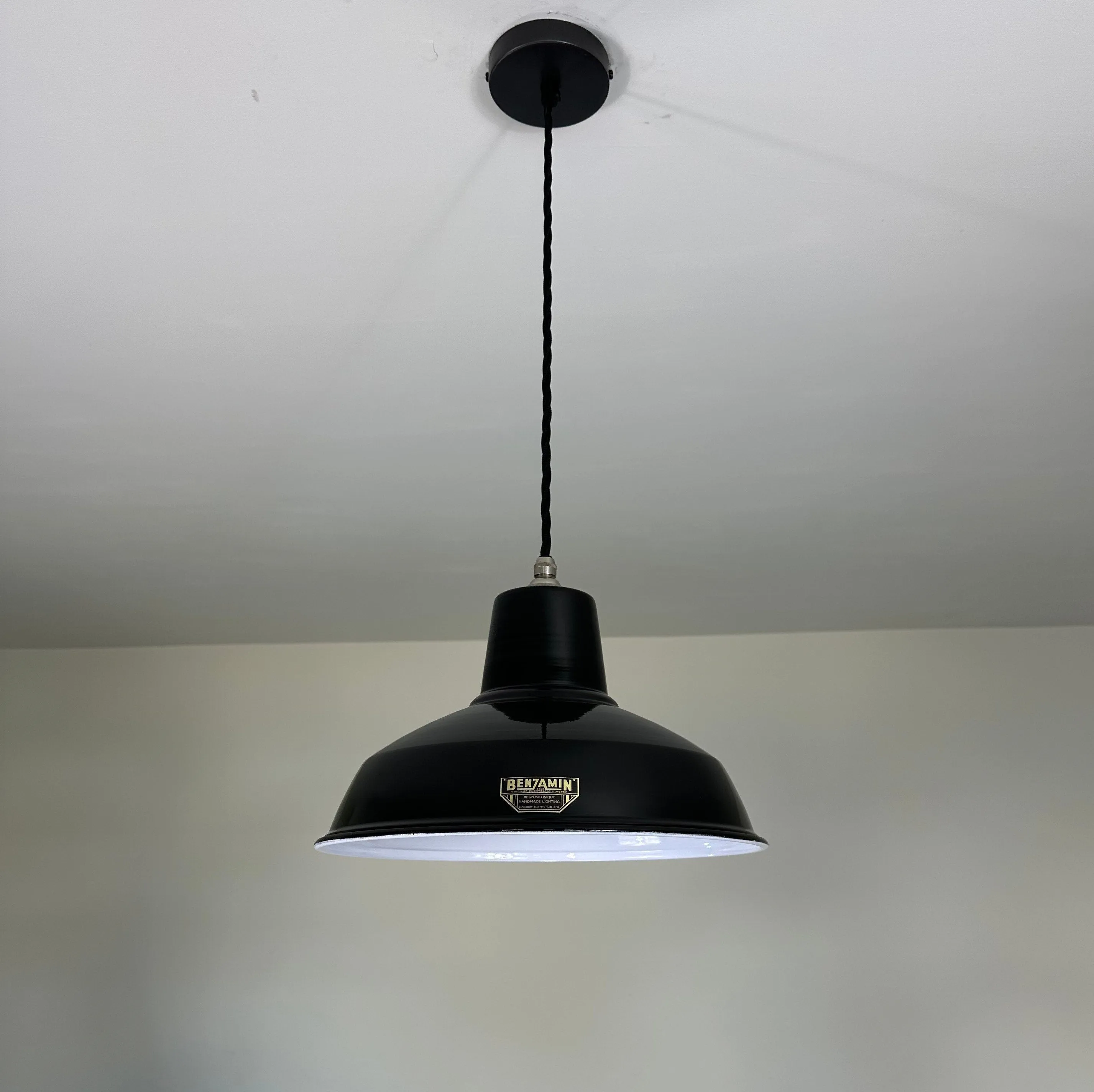 Filby ~ Midnight Black Solid Shade Pendant Set Light ~ 12.5 Inch