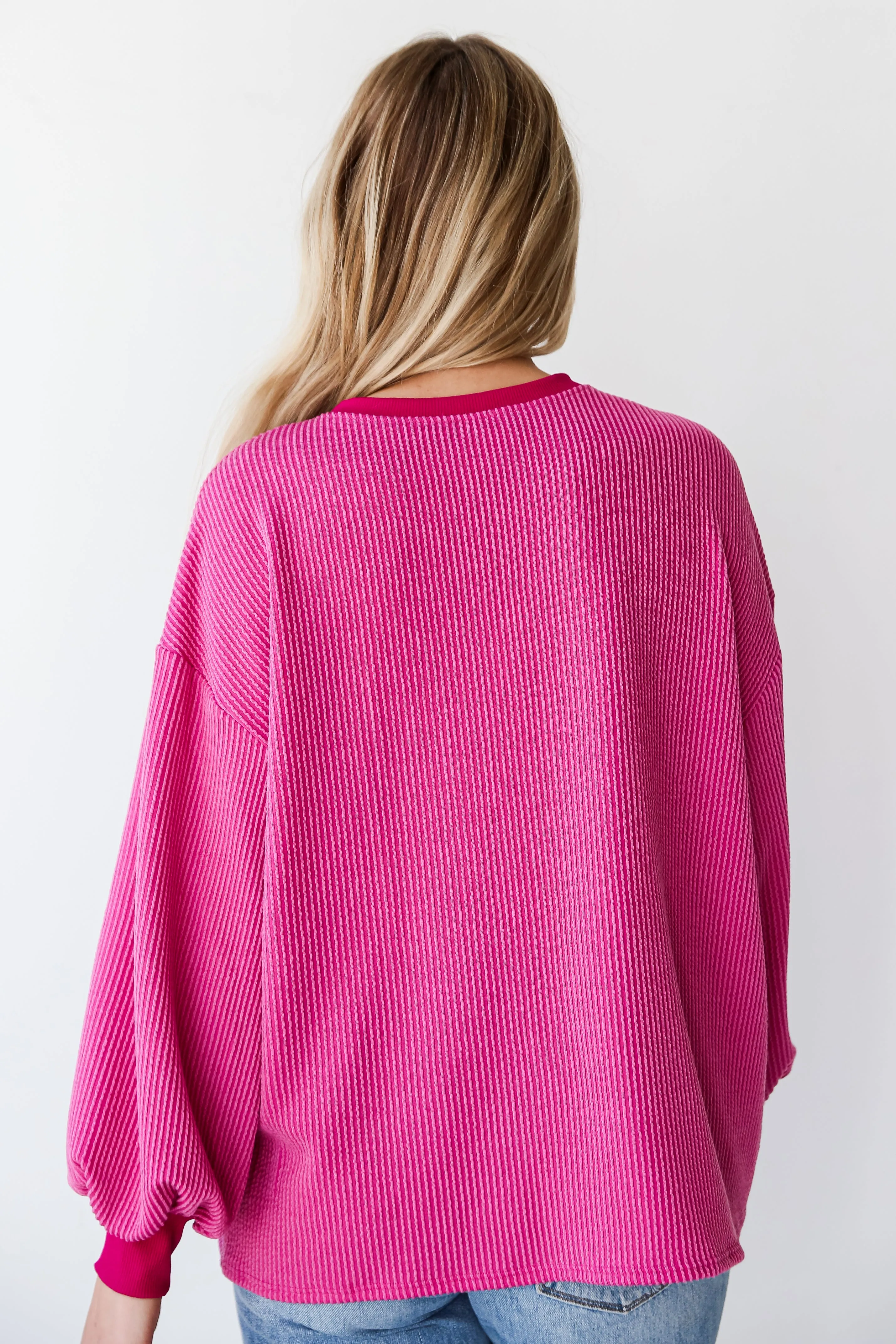 FINAL SALE - Marley Magenta Corded Top - DU DEAL