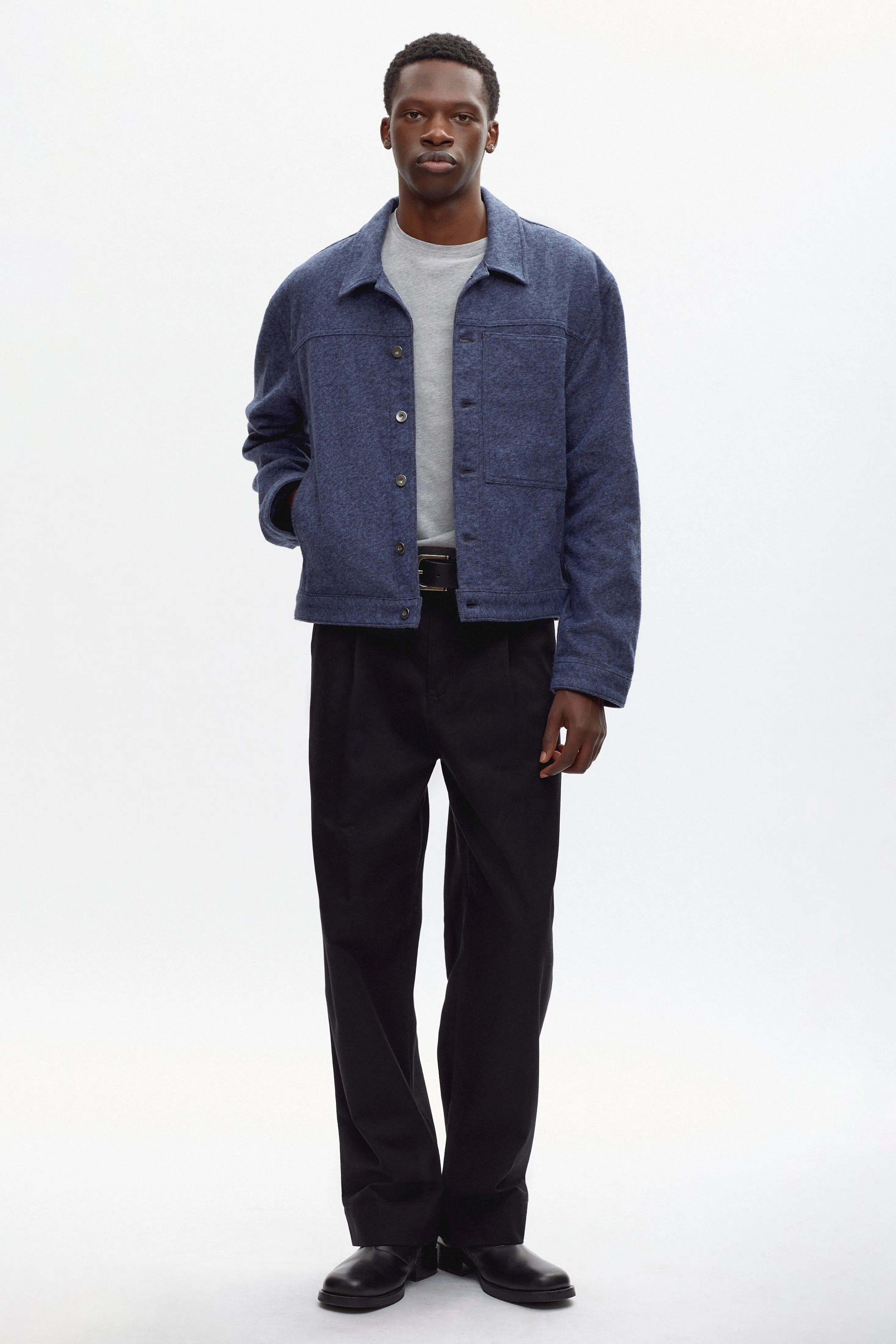 Flannel Esna Jacket in Denim Herringbone