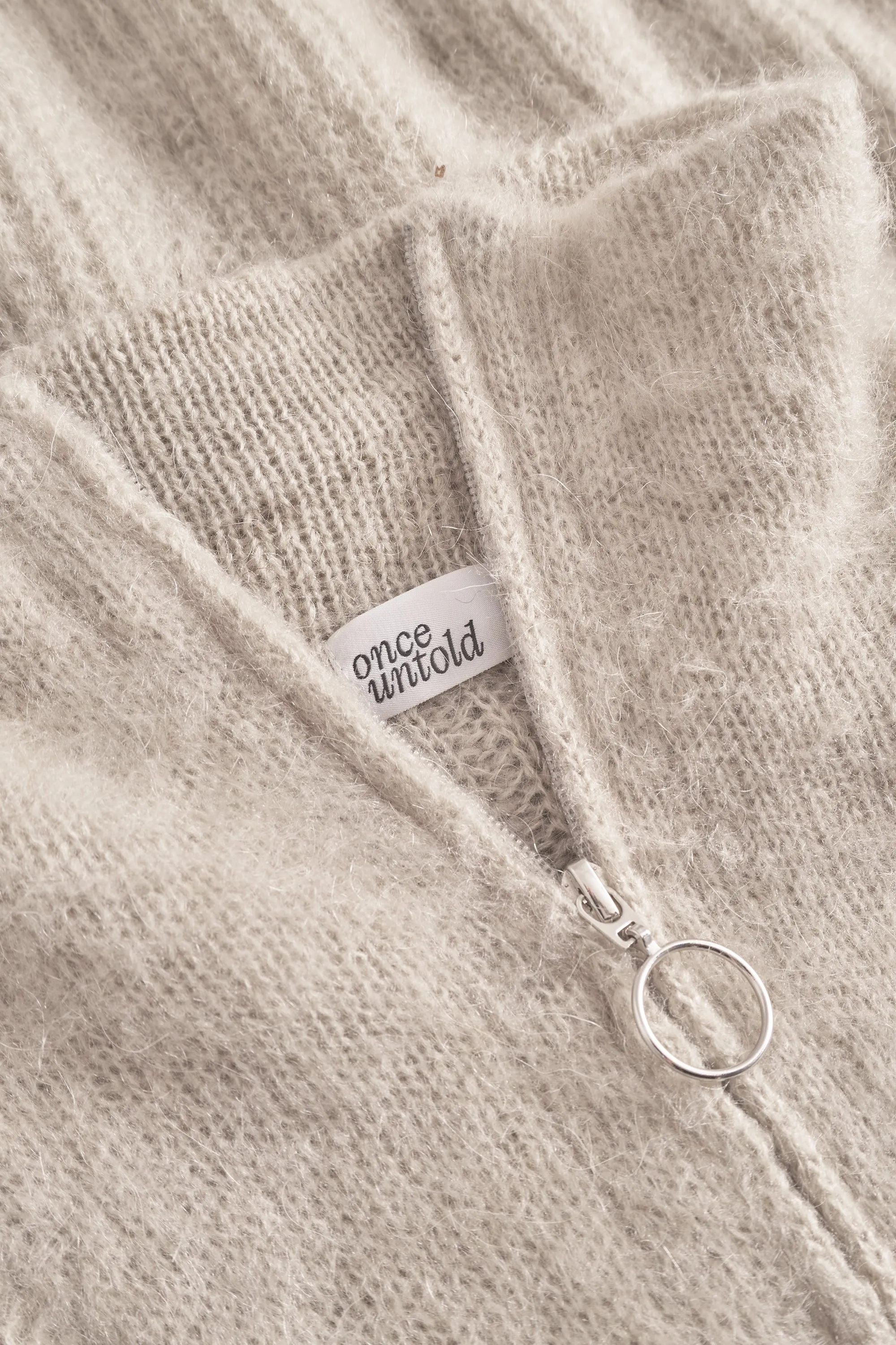 Florie Brushed Zip Knit - Warm Sand