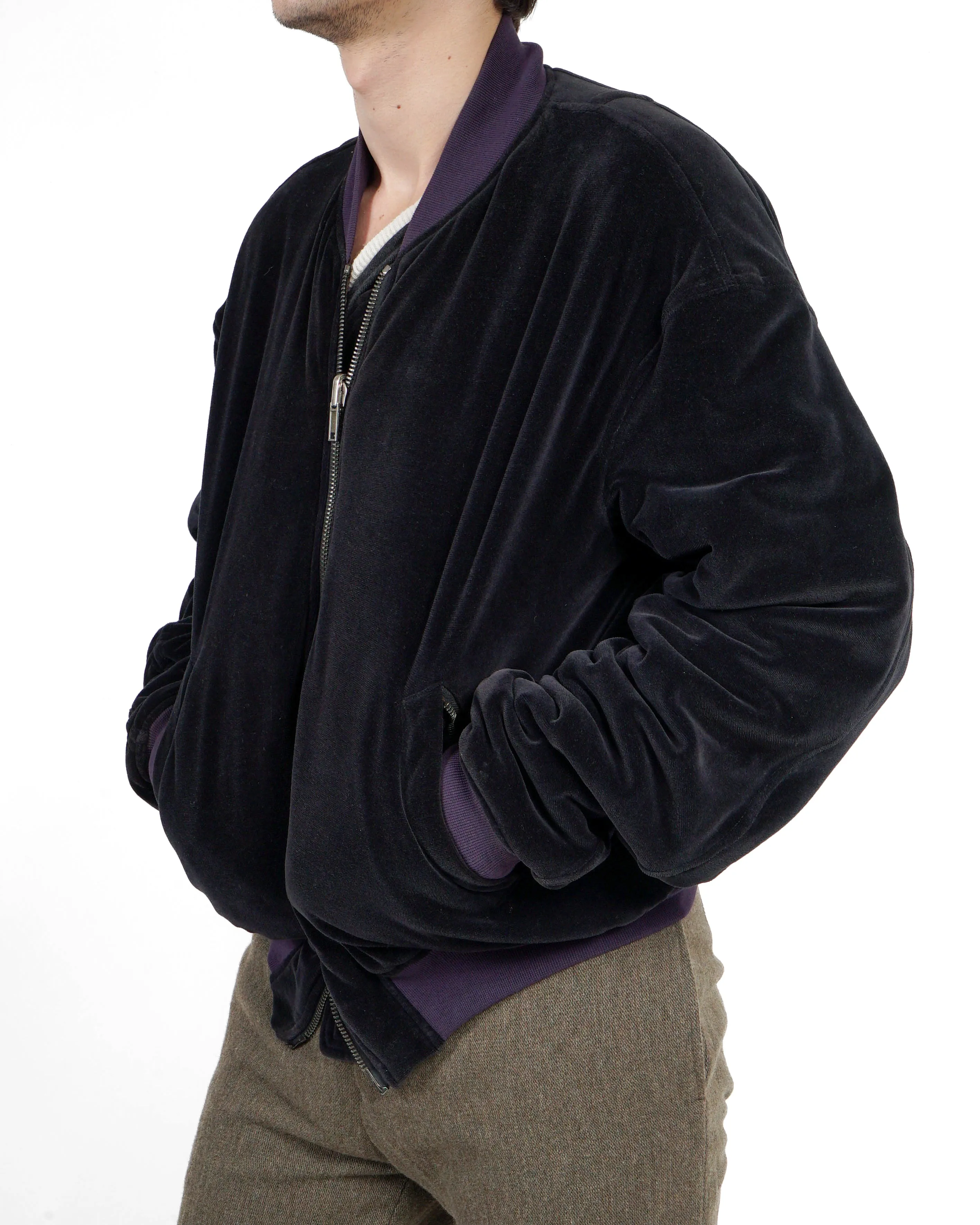 FW15 Oversized Perth Bomber in Black Velvet