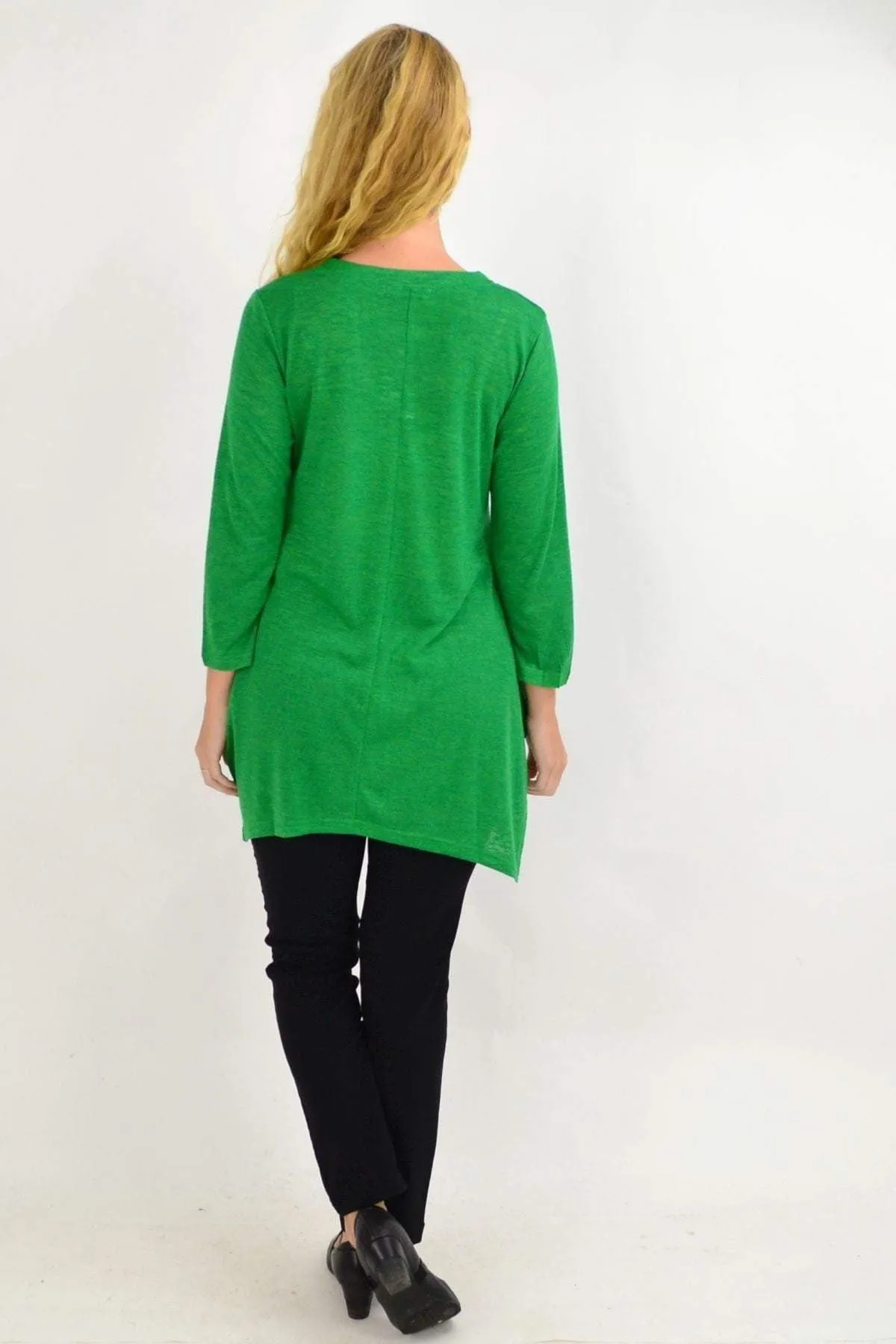 Green Vee Tunic Top