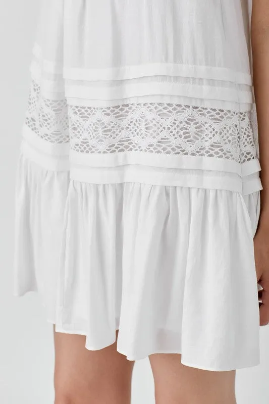 Hannah Halter Neck Trim Lace with Folded Detail Dress