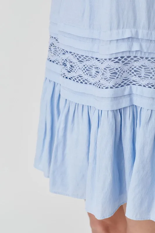 Hannah Halter Neck Trim Lace with Folded Detail Dress