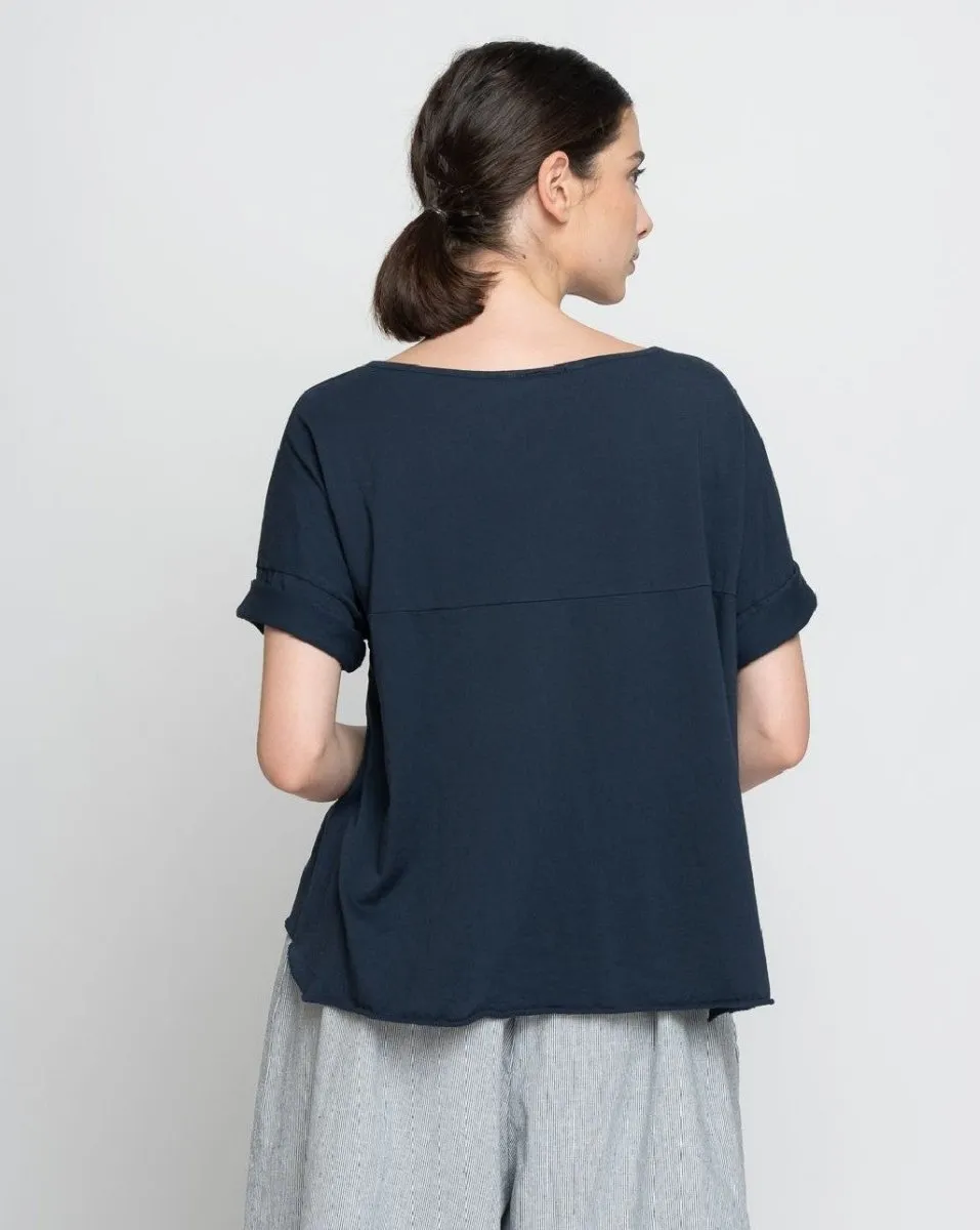 Hi-Lo Dropped Back Seam T