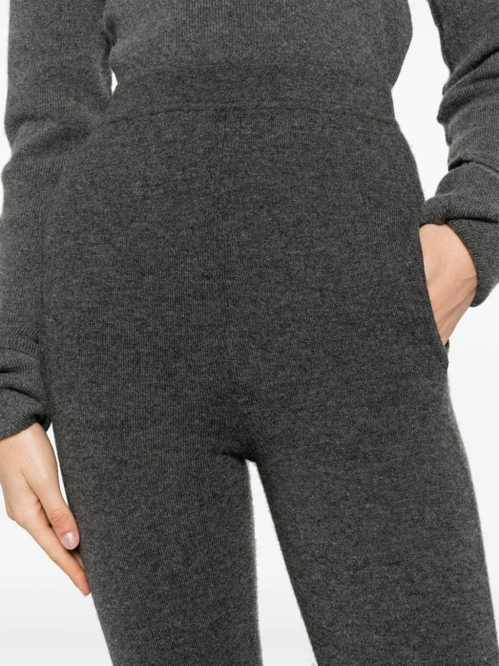 high-waisted cashmere leggings