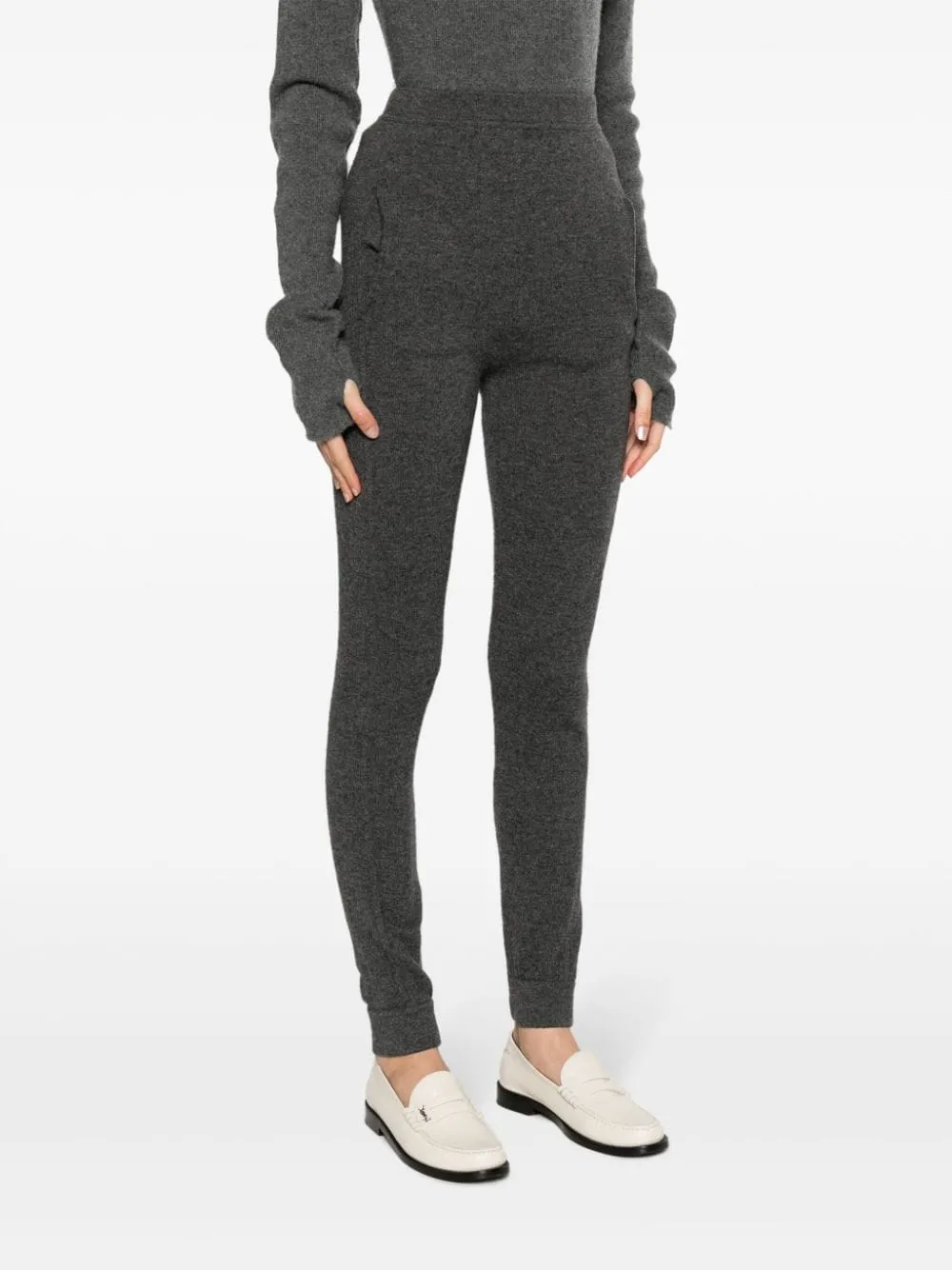 high-waisted cashmere leggings