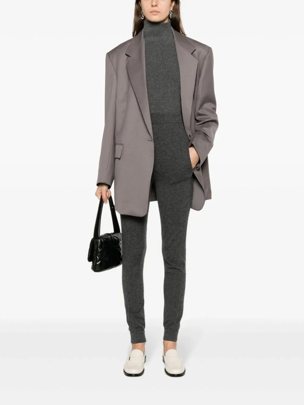 high-waisted cashmere leggings