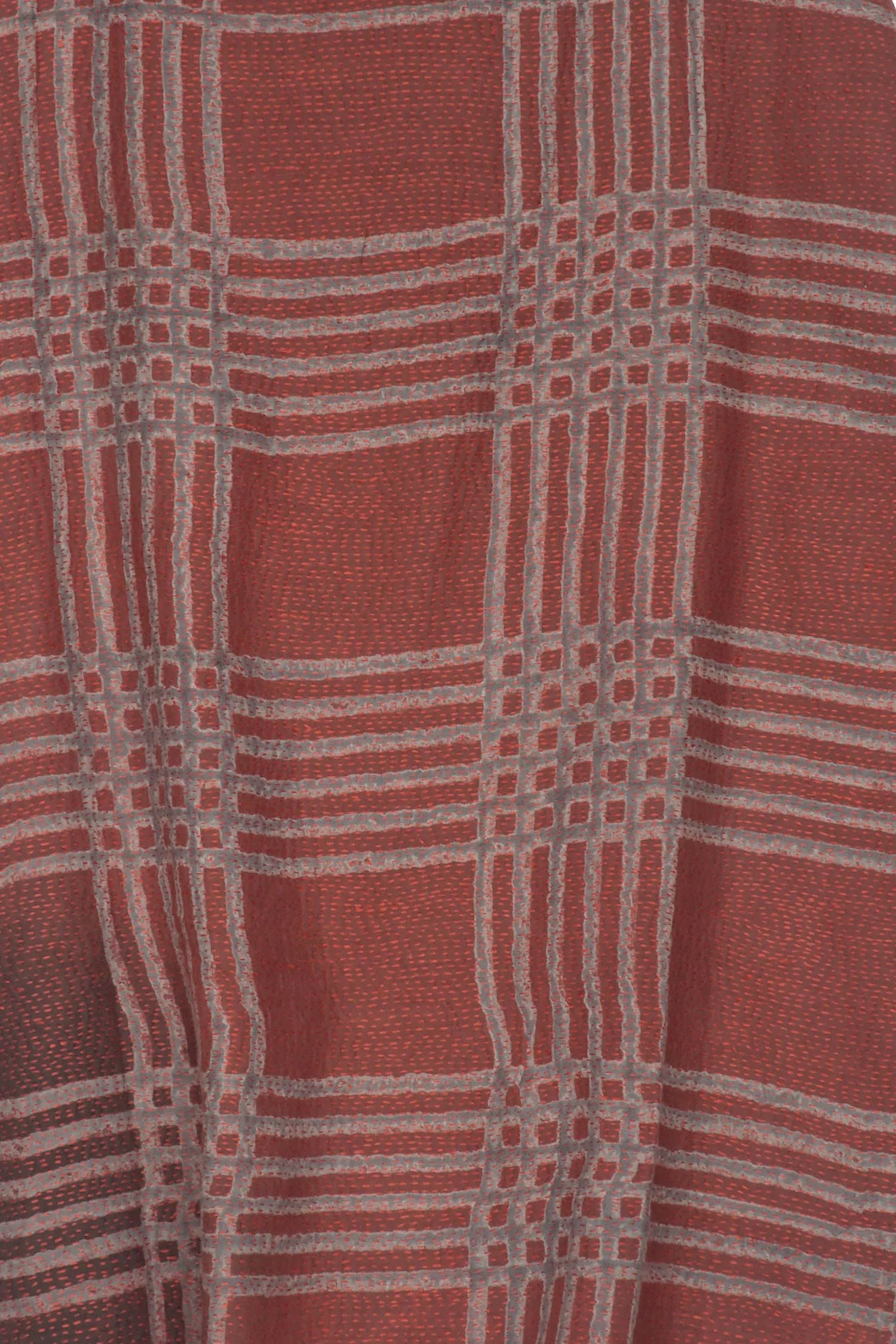 INDONESIAN PRINT & BORDER SHIBORI KANTHA DRAPED NECK TUNIC