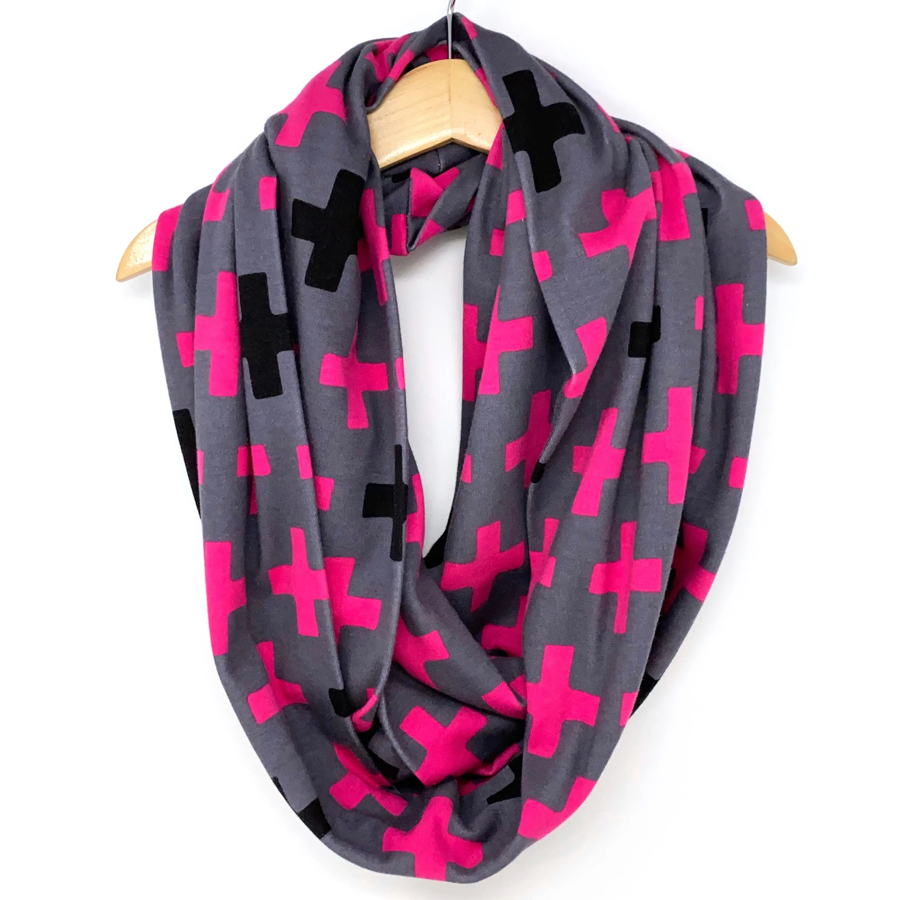 Infinity Scarf Gray Cross