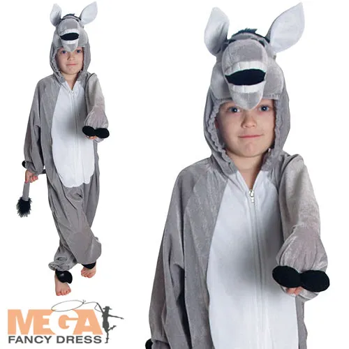 Kids Grey Donkey Christmas Animal Nativity Costume