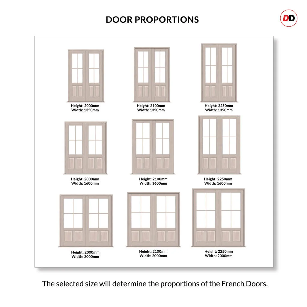 Made to Measure External Salisbury Traditional French Doors - 57mm Thick, Six Colour Options - Double Glazing